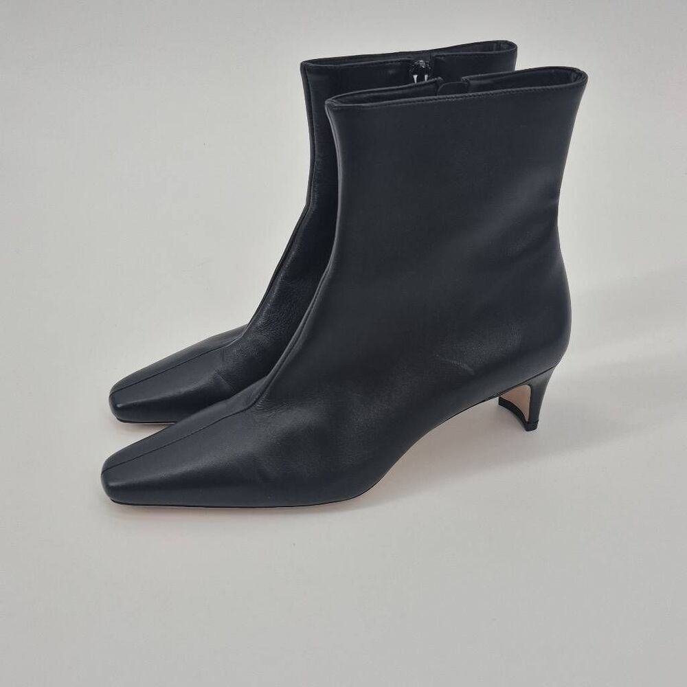 STAUD Wally Women's Size 9 Ankle Boots Black Kitten Heel